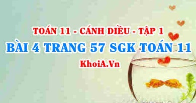 Bài 4 trang 57 SGK Toán 11 tập 1 Cánh Diều